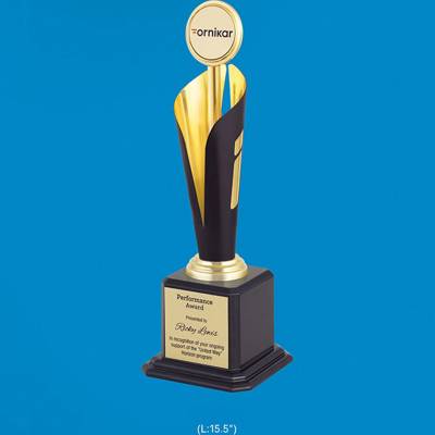 Aluminum Corporate Award Trophy Black And Gold With Printed Design 3870 Manufacturers in Ghaziabad