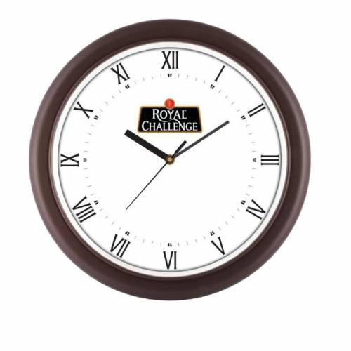 Battery Operated Round Wall Clock White Dial With Black Frame Manufacturers in Delhi
