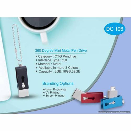 Black 360 Degree Metal Pendrive Perfect for Office Home and Corporate Use Manufacturers in Delhi