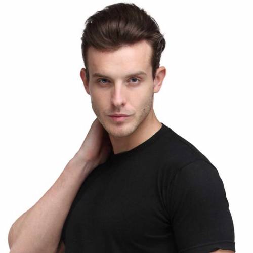 Black Cotton Blend Regular Fit Round Neck Half Sleeves T-Shirt for Men Manufacturers in Delhi