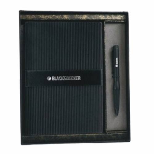 Black Metal and Leather 2 in 1 Corporate Gift Set Perfect for Gifting Manufacturers in Delhi