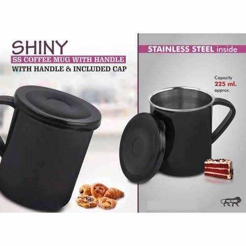 Black Stainless Steel Coffee Mug Round Shape for Personalized Office Use Manufacturers in Delhi