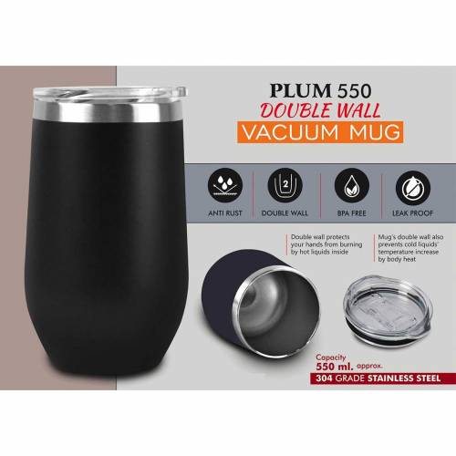 Black Stainless Steel Mug Round Design Customized for Gifting Manufacturers in Delhi
