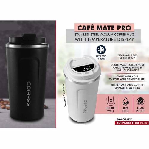Black and White Stainless Steel Travel Mug Ideal for Multiple Use Manufacturers in Delhi