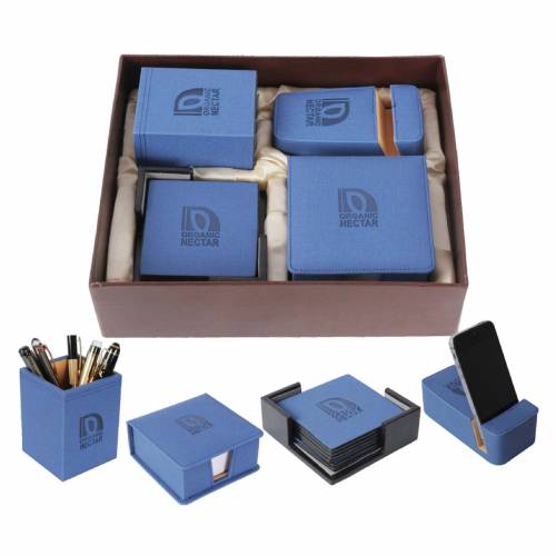 Blue Desktop Stand Set Desk Accessories for Office and Home Manufacturers in Delhi