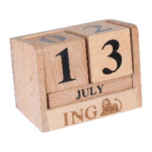 Brown Wooden Table Calendar Screen Printing in English for Promotion Use Manufacturers in Delhi