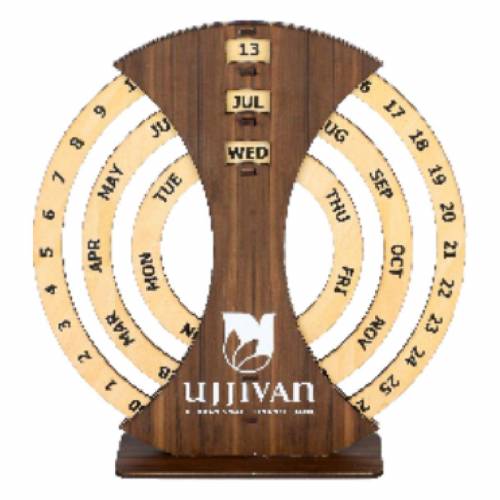 Brown Wooden Table Calendar with Digital Printing for Corporate Promotion Manufacturers in Delhi