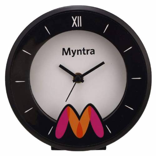 Compact Black Analog Round Wall Clock For Promotional Gifts Manufacturers in Delhi