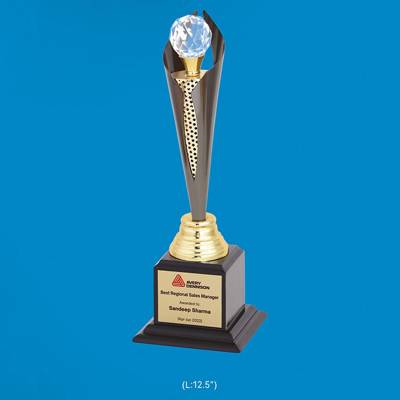 Corporate Award Trophy Metal Golden With Printed Design For Awards 3860 Manufacturers in Ghaziabad