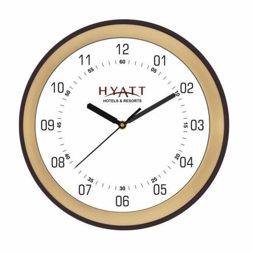 Decorative Gold Round Wall Clock With Printed Design Manufacturers in Delhi