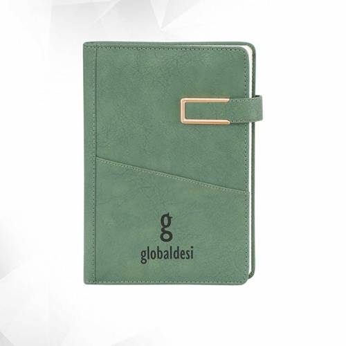 Elegant A5 Leather Cover Diary Green Perfect for Gifting Manufacturers in Delhi