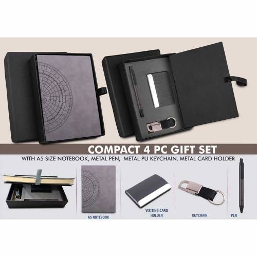 Elegant Black PU Corporate Gift Set with Notebook Pen Keychain and Cardholder Manufacturers in Delhi