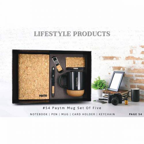 Elegant Brown Leather Mug Corporate Gift Set for Gifting Manufacturers in Delhi