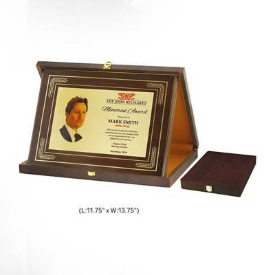Elegant Brown Wooden Frame Memento Trophy for Office Decor 3743 Manufacturers in Ghaziabad