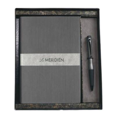 Elegant Grey PU 2 in 1 Rectangular Promotional Gift Set for Corporate Gifting Manufacturers in Udyog Vihar