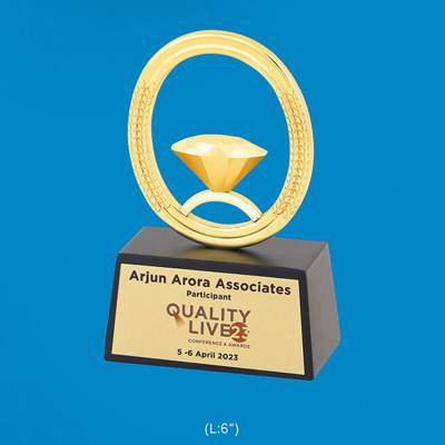 Gold Diamond Trophy Metal And Wooden Base Scratch And Water Proof For Award Ceremonies 3852 Manufacturers in Ghaziabad