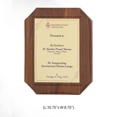 Golden Wooden Memento Square Shape with Customized Logo for Awards 3729 Manufacturers in Ghaziabad