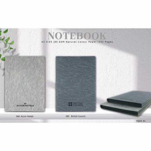 Grey A5 Leatherette Hard Cover Notebook - Premium Quality Manufacturers in Delhi
