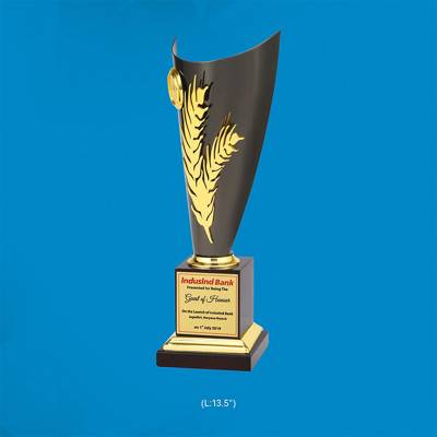High Quality Black And Gold Metal Trophy And Awards Brass Zinc Alloy And Bronze 3873 Manufacturers in Ghaziabad