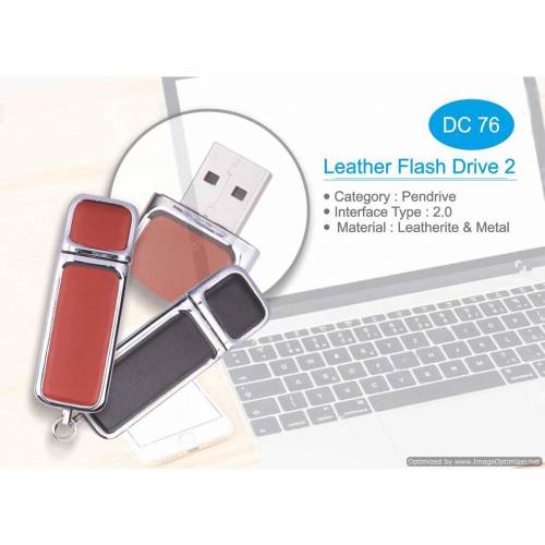 Leather Finish Red and Black Pendrive Standard Promotional USB for Office and Gift Set Manufacturers in Delhi