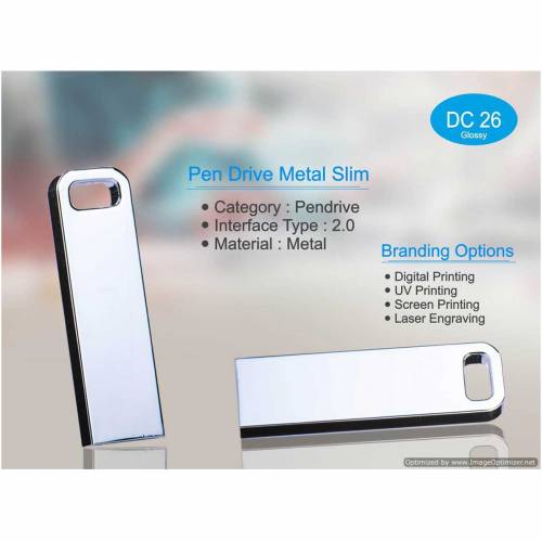 Metal Slim Pendrive Silver Color Perfect for Office and Home Use Manufacturers in Delhi