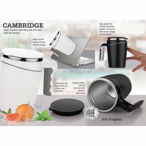 Metal Suction Mug White and Black Perfect for Any Occasion Manufacturers in Delhi