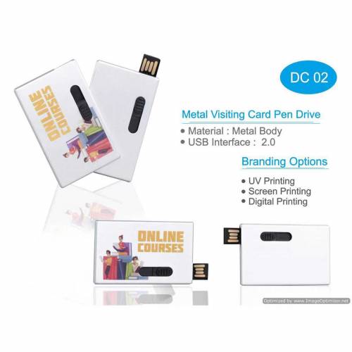 Metal Visiting Card USB Drive Stylish Visiting Card Shape for Office Home and College Use Manufacturers in Delhi