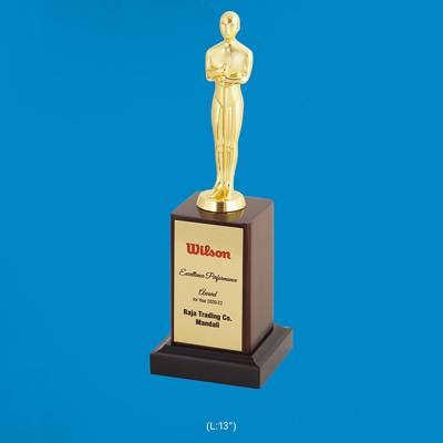 Metal Wilson Memento Trophy Rectangular Gold Printed Pattern For Office Recognition 3863 Manufacturers in Ghaziabad