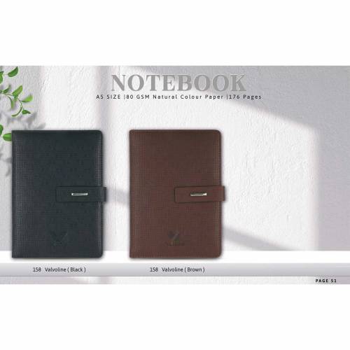 PU Customisable Promotional Notebook Diary Hard Cover Black And Brown Rectangular Manufacturers in Delhi