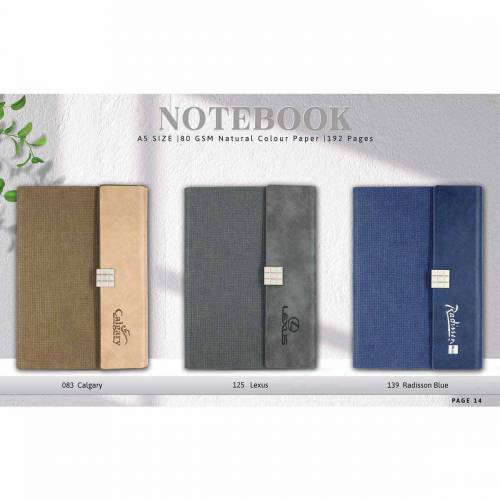 PU Leather Soft Cover Perfect Bound Notebook Single Line Ruling In Soil Brown Grey And Silver - Perfect For Gifting Manufacturers in Delhi