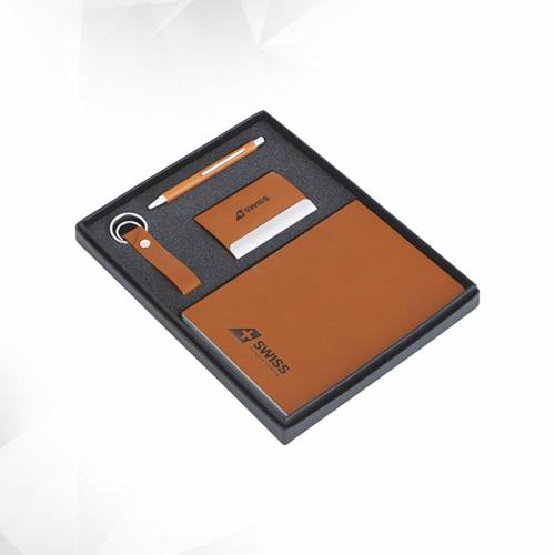 Premium Brown Leather Corporate Diary Gift Set Ideal for Professional Gifting Manufacturers in Delhi