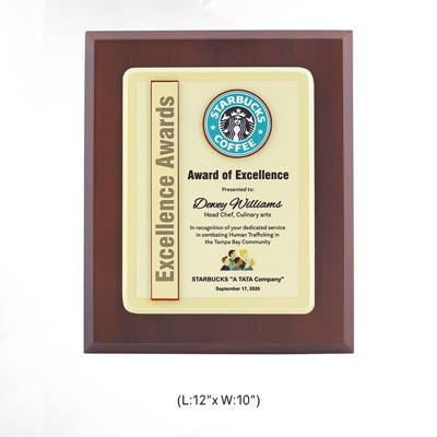 Premium Brown Wooden Memento Trophy Square with Customized Logo for Awards 3731 Manufacturers in Ghaziabad