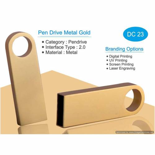 Premium Gold Metal Pen Drive Custom Printing Options Manufacturers in Delhi