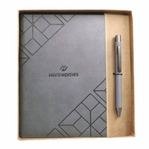 Premium Grey Leather 2 in 1 Gift Set for Promotional Gifting Stylish and Functional Manufacturers in Delhi