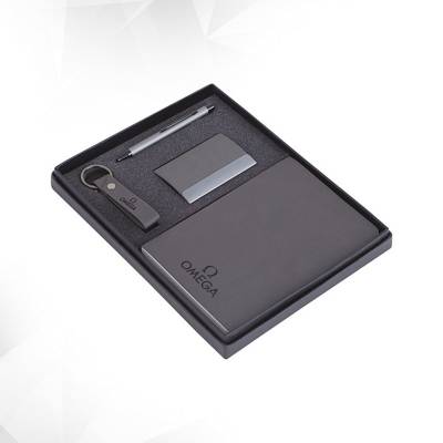 Premium Grey Leather Notebook Gift Set Ideal for Corporate Gifting Manufacturers in Udyog Vihar