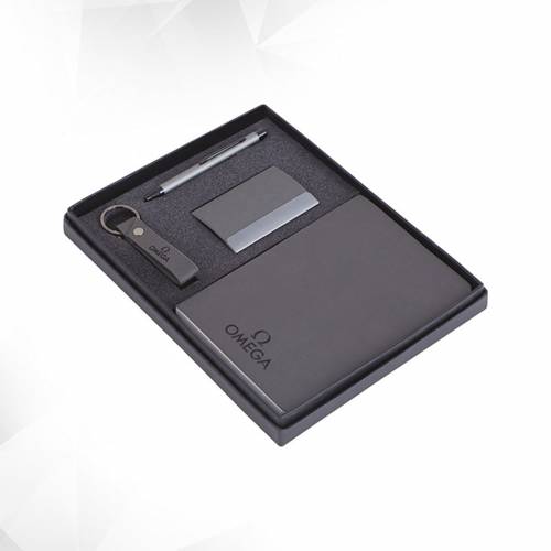 Premium Grey Leather Notebook Gift Set Ideal for Corporate Gifting Manufacturers in Delhi