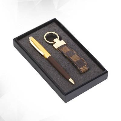 Premium Leather Pen And Keychain Gift Set Ideal for Gifts Manufacturers in Udyog Vihar