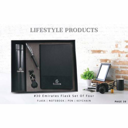 Premium Quality Emirates Black Flask Set Box for Business Gifting Manufacturers in Delhi