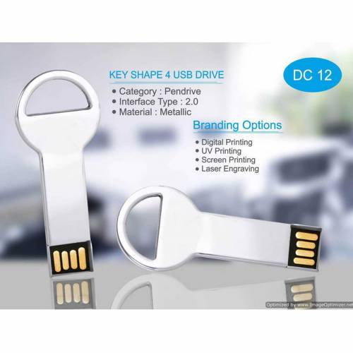 Premium Silver Metal Key Shape Pendrive Ideal for Office and Home Manufacturers in Delhi