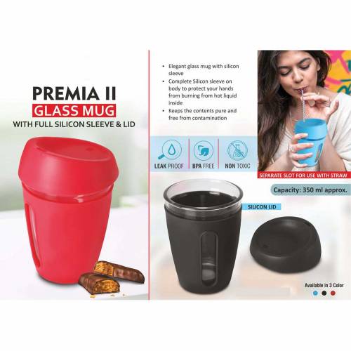 Round Glass Mug Set of 2 Black and Red for Home Use Manufacturers in Delhi