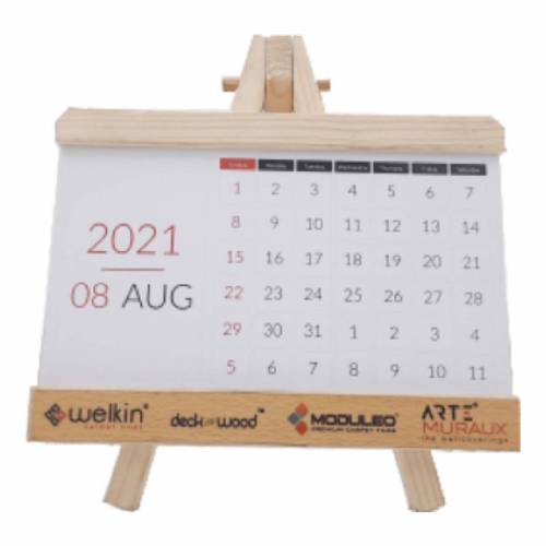 Screen Printed Wooden Table Calendar Stand for Corporate Gifting Manufacturers in Delhi