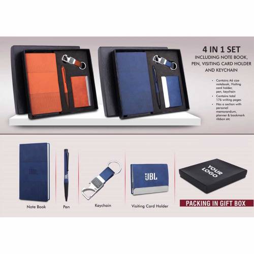 Silver Eco Friendly 4 In 1 Corporate Gift Set for Gifting Manufacturers in Delhi