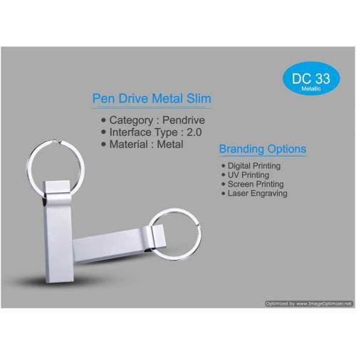 Silver Metal Pendrive with Ring Keychain Style for Office and Promotional Gifts Manufacturers in Delhi