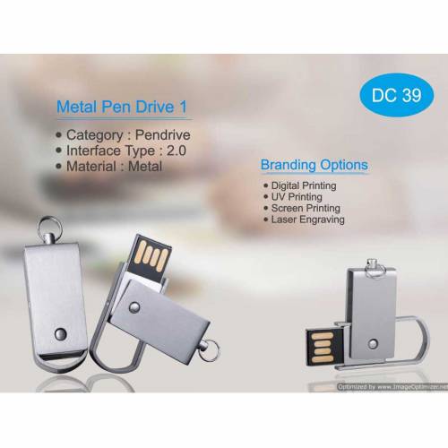 Silver Mini Swivel Metal Pendrive with Compact Design Manufacturers in Delhi