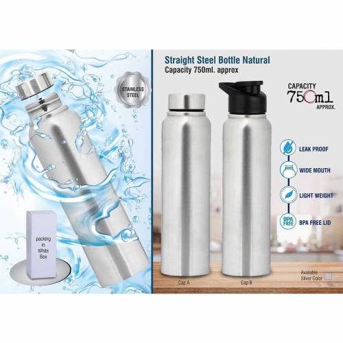 Silver Stainless Steel Bottle Round Cap Ideal for Drinking Water Manufacturers in Delhi