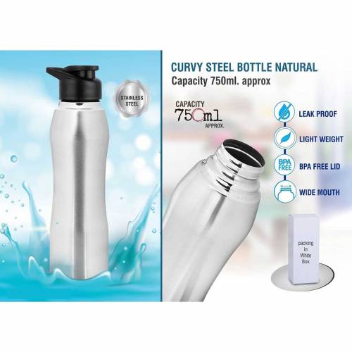 Silver Stainless Steel Water Bottle Plain Design Screw Cap Manufacturers in Delhi