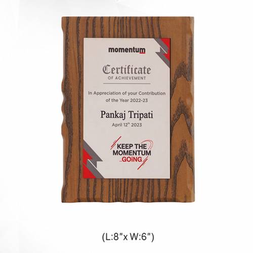 Square Wooden Certificate Trophy Printed Pattern Trophies and Awards 3701 Manufacturers in Delhi
