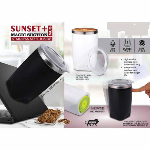 Stainless Steel Mug Customized Black and White Perfect for Gifting Manufacturers in Delhi