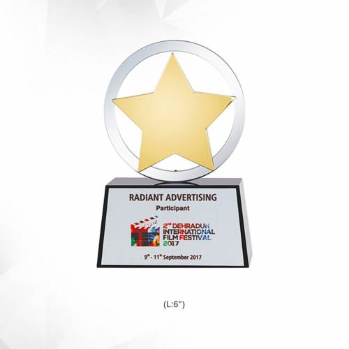 Star Trophy Brown Metal And Wood With Star Shape And Printed Design For Winning Awards 3928 Manufacturers in Delhi