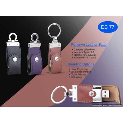 Stylish Leather Button Pendrive High Quality Leather Manufacturers in Chandigarh